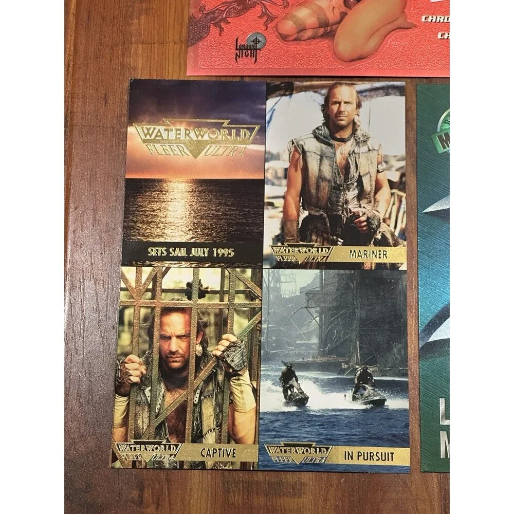 Lot of (5) 1990’s Oversized Promo Trading Cards - Baywatch, Waterworld, Batman +